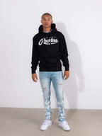 Big R Script Hoodie- Black/White